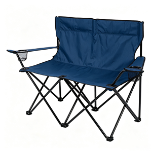 Chaise de plage pliable pour 2 personnes, portable, pour le camping en plein air, avec structure en métal, design moderne - Product Image 1