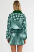 Ensemble deux pièces personnalisé pour femmes, tennis, golf, jupe plissée à carreaux et veste courte, tenue de sport, OEM ODM en gros