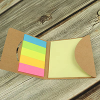 Blocs-notes autocollants colorés en papier kraft avec bandes arc-en-ciel pour la prise de notes et l'organisation