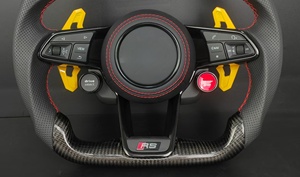 Volante de Fibra de Carbono y Cuero Personalizado para <span class=keywords><strong>Audi</strong></span> RS con Botón de Encendido, Selector de Conducción y Palancas de Cambio para <span class=keywords><strong>Audi</strong></span> A/<span class=keywords><strong>Q</strong></span>/S/RS/Q5/Q7 - Product Image 4