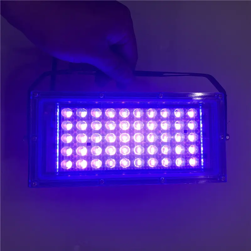 395nm Uv Led siyah ışık ultraviyole Uv kür lambası Blacklights akvaryum kapalı açık sahne parti cadılar bayramı 50w Uv projektör