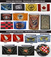 Drapeau personnalisé 2026 en polyester 3x5 avec logo, impression numérique recto-verso, œillets pour la promotion publicitaire, football, soccer, sport
