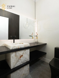 Chậu rửa mặt đá Onyx hiện đại cao cấp YUSHI, mặt đá tự nhiên bóng mờ, tấm lớn, dành cho biệt thự, khách sạn, mẫu mới phổ biến, bàn đảo trong nhà - Product Image 4