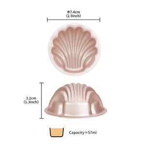 ถาดอบเค้กแม่พิมพ์ Madeleine 4ชิ้นทำจากเหล็กกล้าคาร์บอน WK9910-4ของเชฟ - Product Image 4