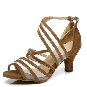 Женская обувь для латинских танцев со средним высоким каблуком, мягкая подошвы, Прямая продажа с фабрики, новинка, популярный стиль