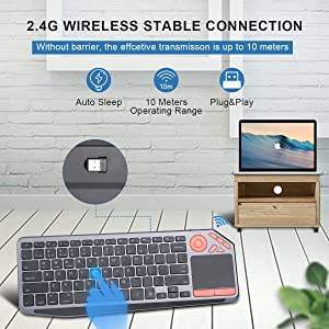 Clavier sans fil Awireless 2022, nouvelle arrivée, haute qualité, meilleur clavier sans fil USB C RGB à profil bas avec pavé tactile pour Smart TV - Product Image 3