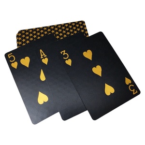 Cartes à jouer en or personnalisées professionnelles en plastique plaqué or avec <span class=keywords><strong>laser</strong></span> - Product Image 1