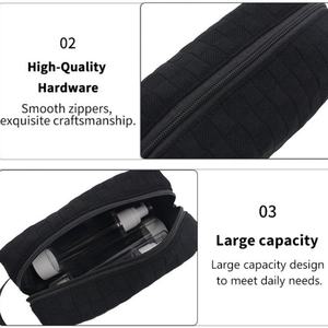 Bolsa de maquillaje Oxford ecológica de gran capacidad personalizada al por mayor, organizador de cosméticos portátil de viaje a la moda con cremallera duradera - Product Image 4