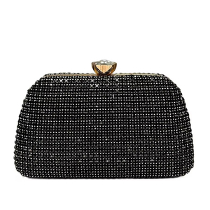 Elegante Pochette Nera Scintillante per Donne, <span class=keywords><strong>Borsa</strong></span> da Sera Luccicante per Feste ed Eventi - Product Image 1