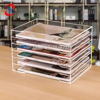 Bac à lettres en acrylique de taille A4 organisateur de documents empilable en acrylique