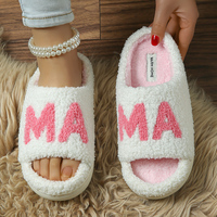 Chaussons légers en coton brodé à bout ouvert avec soutien de la voûte plantaire, doublure douce en peluche, semelle antidérapante en PU, confort toute la journée pour l'intérieur