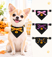 Bandanas de collier pour chiots et chats, thème Halloween festif, avec boucle de sécurité, tenue de fête décorative pour petits chiots, chatons et chats, vente en gros