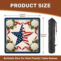 Tapis de mahjong à motif drapeau américain, carré de 31,5 pouces avec sac de transport, antidérapant, réduction du bruit, couverture de table pour fête du Jour de l'Indépendance