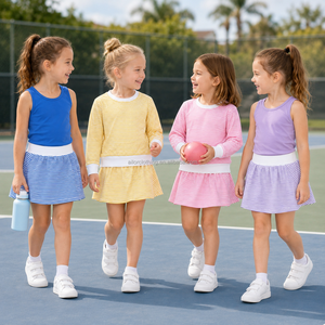 Conjunto de Ropa de Verano para Niñas Pequeñas, Top de Manga Larga, Camiseta sin Mangas y Falda para la Escuela, Viajes, Juegos y Uso Diario - Product Image 4