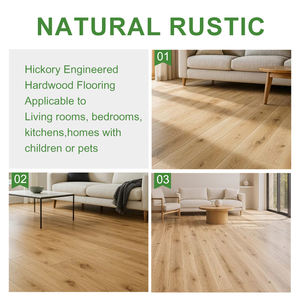 Plancher en bois de hickory à large lattes raclées à la main de qualité supérieure Design moderne Utilisation en intérieur Plancher en bois d'ingénierie - Product Image 4