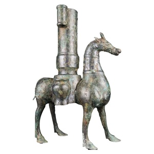 Jingciren Boutique Pot de chevaletage en bronze antique, en cuivre pur, avec inscriptions anciennes, cadre Mabo ancien, collection de cadeaux de déménagement - Product Image 5