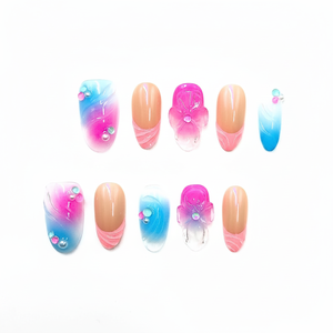 Lunga bara premere sulle unghie riutilizzabili unghie finte disegni personalizzati disponibili - Product Image 2