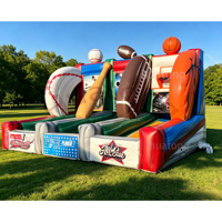 Jeu de tir gonflable commercial 3-en-1 (baseball, football, basketball) pour événements et locations de fêtes