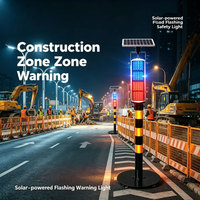 Lampe de signalisation routière solaire à LED haute intensité avec revêtement en film prismatique transparent pour une gestion efficace du trafic - Zhejiang