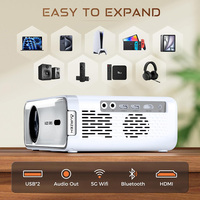 Proyector Inteligente Aurzen Eazze D1 Nativo 1080P Netflix con Enfoque Automático, Keystone, Dolby, Mini Proyector Portátil para IOS, Android, USB, TV