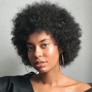 Perruque Bob V-Part en <span class=keywords><strong>cheveux</strong></span> humains brésiliens Remy, 4x4 HD transparente, <span class=keywords><strong>coupe</strong></span> afro-kinky <span class=keywords><strong>courte</strong></span> bouclée, densité 250%, pour femmes noires - Product Image 6