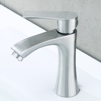 Robinet mitigeur d'évier de salle de bain monotrou de luxe robinet de lavabo en acier inoxydable 304 mitigeur robinet de lavabo chaud et froid