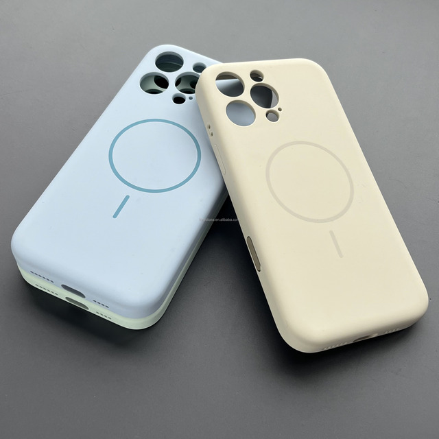 Luxury Custom Logo Silicone Cover for iPhone 16 15 Pro Max 14 13 Pro Max Magnetic Pure Color Flush Camera Phone Cases Silicone