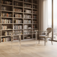 Eleganter Klarer Acryl- & Gehärteter Glas-Hoteltisch - Modernes Design Leicht zu Reinigen für Bankette, Hochzeiten & Heimgebrauch