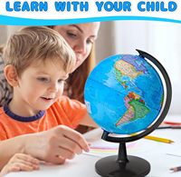 Globo terráqueo duradero de alta calidad con detalles de mapa claros, modelo de tierra de escritorio giratorio para oficina en casa y uso educativo