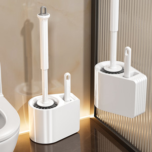 Support de brosse de toilette rectangulaire, sur pied ou mural, durable, écologique, avec rangement - Product Image 1