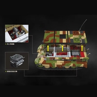 QuanGuan 100300 MOC Char d'assaut camouflage en plastique, modèle éducatif DIY pour enfants, cadeau, 1582 pièces, ensembles de blocs de construction