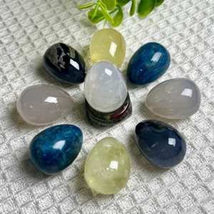 Chất Lượng Cao Đánh Bóng Pha Lê Trứng Màu Xanh Tăng Thạch Anh Citrine Màu Xanh apatite Núi Lửa Agate 3Cm Trứng Để Chữa Bệnh Trang Trí Nội Thất - Product Image 1