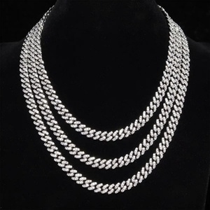 Cadena Hip Hop Brillante de 6mm 10mm, Collar de Plata 925 de Una Sola Hilera, Pasa el Test de Diamantes, Collar de Moissanita, Cadena Cubana - Product Image 2