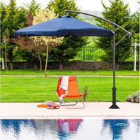 Base de parasol carrée robuste JH-Mech, revêtement noir mat anti-corrosion, structure en acier renforcé, base de parasol de plage