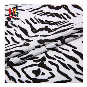 Fashion polyester spandex ity waterproof zebra print satin single jersey fabric for undershirt