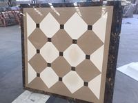 Dalles de pavage en marbre noir naturel Marquina avec motif de marbre blanc pour l'aménagement paysager des hôtels