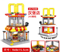 657004-657047 Modelo de Escena Urbana de Plástico, Bloques de Construcción de Piezas Pequeñas, Juguete DIY para Niños y Niñas, Mini Castillo de Juguete, 100-400 Piezas