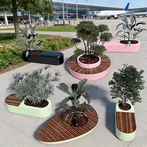 Banco Moderno Ecológico com Vaso de Flores Integrado para Áreas Comerciais, Parques Urbanos, Shoppings, Praças e Jardins - Product Image 6