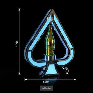 Ace of Spades Support à vin en acier inoxydable haut de gamme Barre lumineuse KTV Présentoir King Liquor Base pour Champagne et vins - Product Image 6