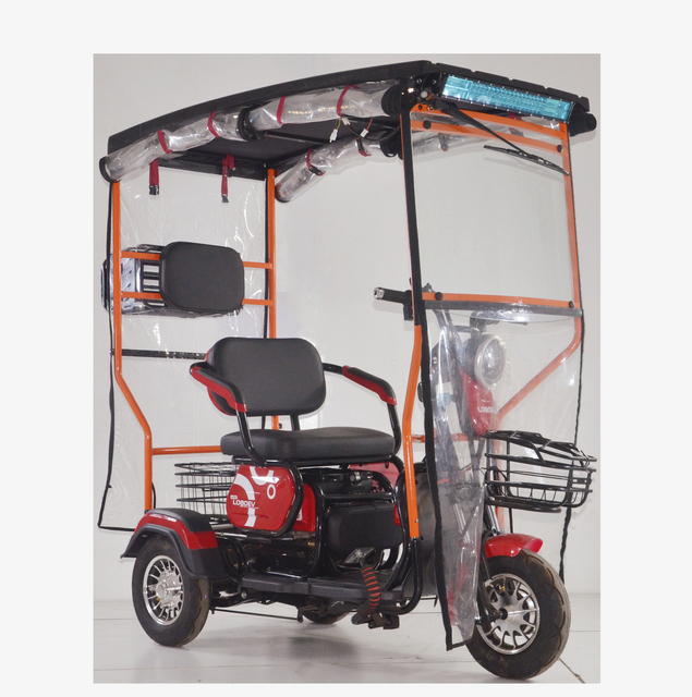 Solar Powered Mobility Scooter for the Elderly Electric Tricycles With Solar Roof for Adult