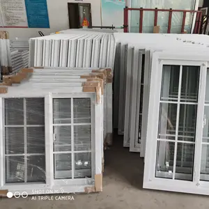 China factory price ventanas de pvc double glazing window with decorative grill for home