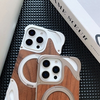 Accessoires de bonne qualité étuis de téléphone portable en bois naturel pour iPhone 16 17 Pro max étuis de couverture arrière à béquille