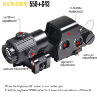 Lunette de visée point rouge 558 G43 avec grossisseur 3X, fonction de vision nocturne et bouton interrupteur infrarouge