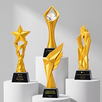 Trophées de compétition sportifs créatifs en résine plaquée or, récompenses personnalisables pour employés, fabriqués en Chine (Modèle 209)