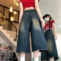 Shorts en jean décontractés pour femmes, style Y2K, vintage, streetwear, Harajuku, style coréen, denim rétro bleu, short large, été 2025