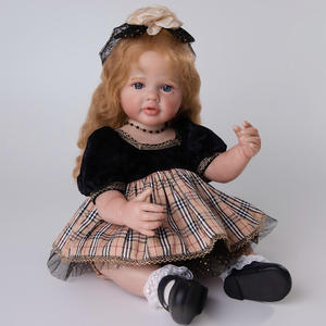 Poupées reborn en silicone souple VTU 22 pouces, réalistes et mignonnes, avec ensemble de vêtements, pour filles et garçons - Product Image 4