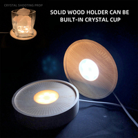 Base de lampe en bois avec lumières LED et design en cristal |   Diffuseur d'encens rechargeable par USB et veilleuse intelligente moderne à faire soi-même