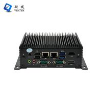 Mini PC Industrial Integrado sin Ventilador con Intel Celeron 5205U, DDR4, HD, 2 Puertos Ethernet LAN, RS232 COM, Compatible con Win10 y Linux, VESA, para IA en la Periferia