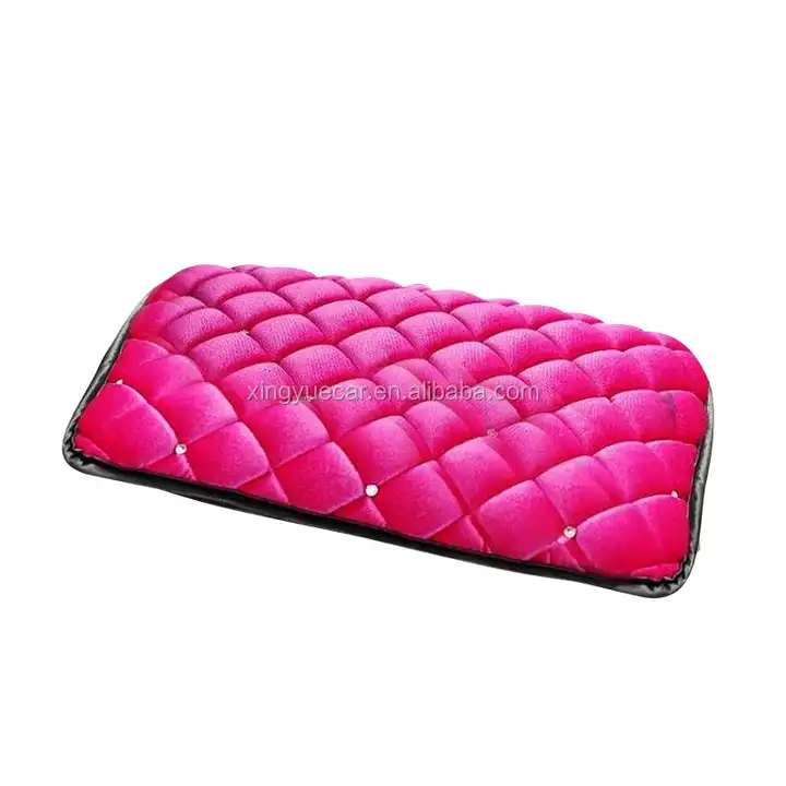 Pink Car Winter Warm Fur Plush Armrest Box Cover Mat Pad Cushion Car  Accessories