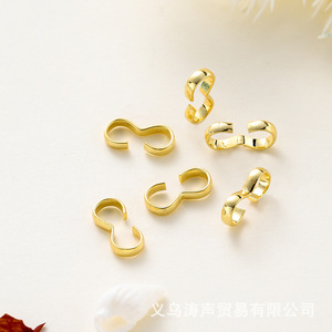 Diy Jewelry Accessories 18K Gold Plated Open 3-Shaped Buckle For <b>Bracelet</b> Making Mixed Shapes Pure <b>Copper</b> Electroplated - Product Image 5